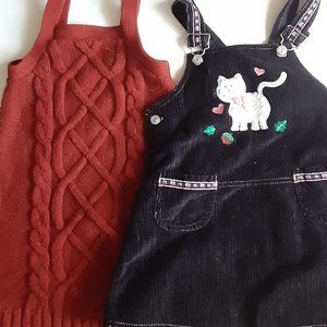 Gymboree Sz 5 Knit Jumper and Black Corduroy Jumper